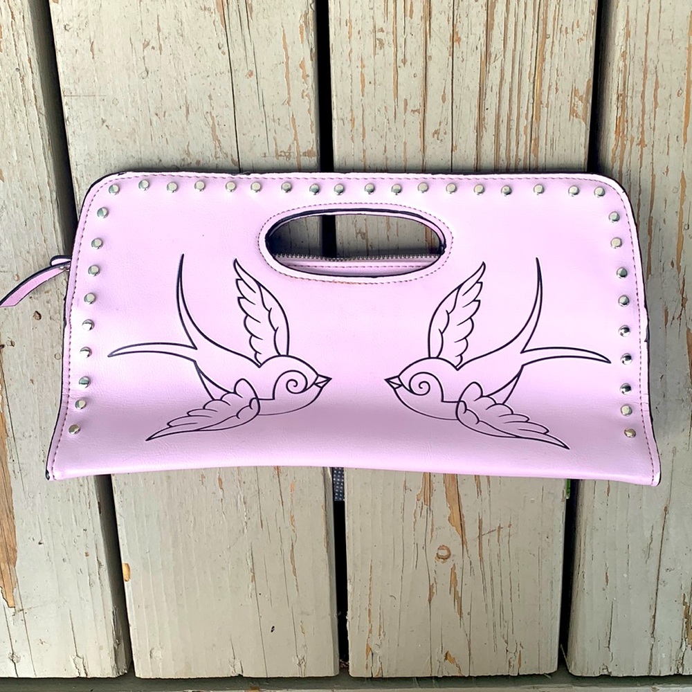 Pink Lux de Ville love birds clutch vintage